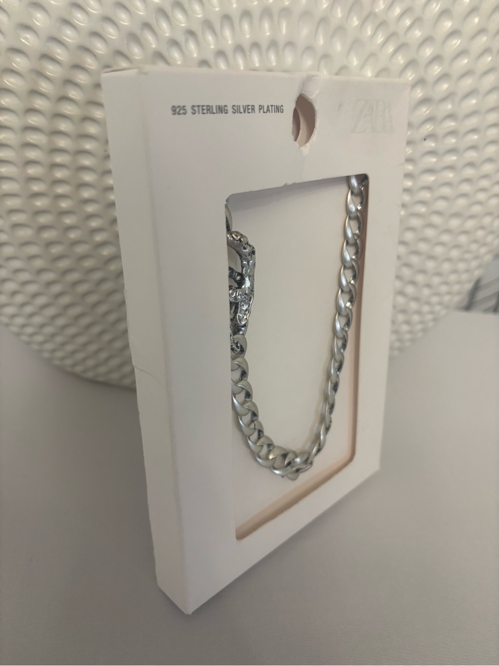 Zara Sterling Silver Plated Link Chain Necklace (Unisex) - Picture 6 of 6